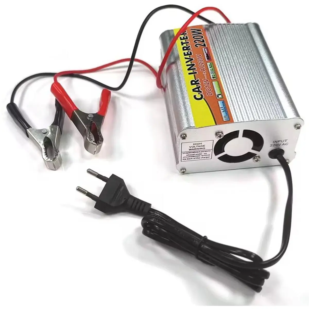 (CLOS) AC Pure Sine Power Inverter 12v to 230v 220w Power 50Hz Converter Car Accessories Solar with LED USB Output and Socket