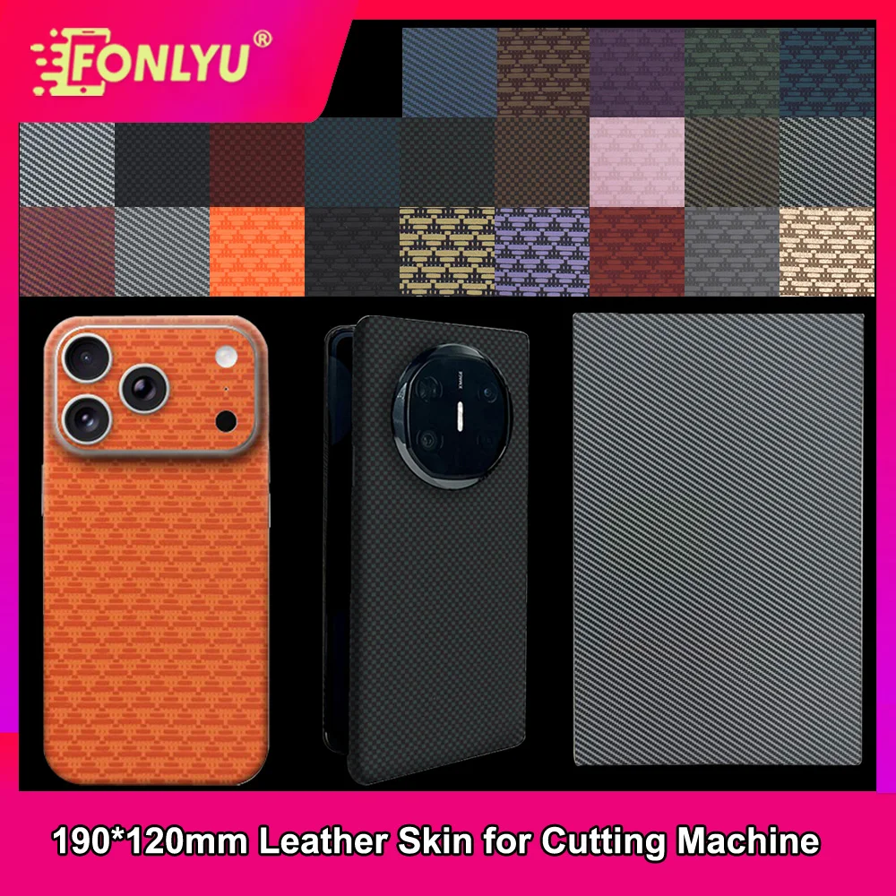

FONLYU 50pcs Plain Leather Phone Skin Wrap Decoration Stickers for Cutting Machine Rear Back Films for Phone Accessory Store