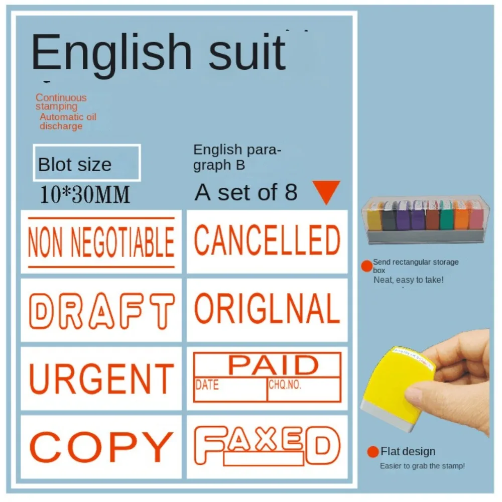 

8pcs/set Homework Correction Teacher Encouraging Stamp Commentary Self Inking Positive Reviews Grading Stamp Signature