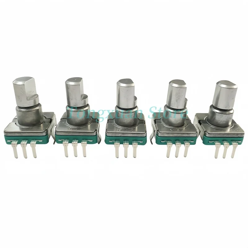 200pcs EC11 360 Degree Rotary Encoder Switch With Push Button 30 Positions Encoder Code Switch 5pin 12.5mm D Half Plum Shaft