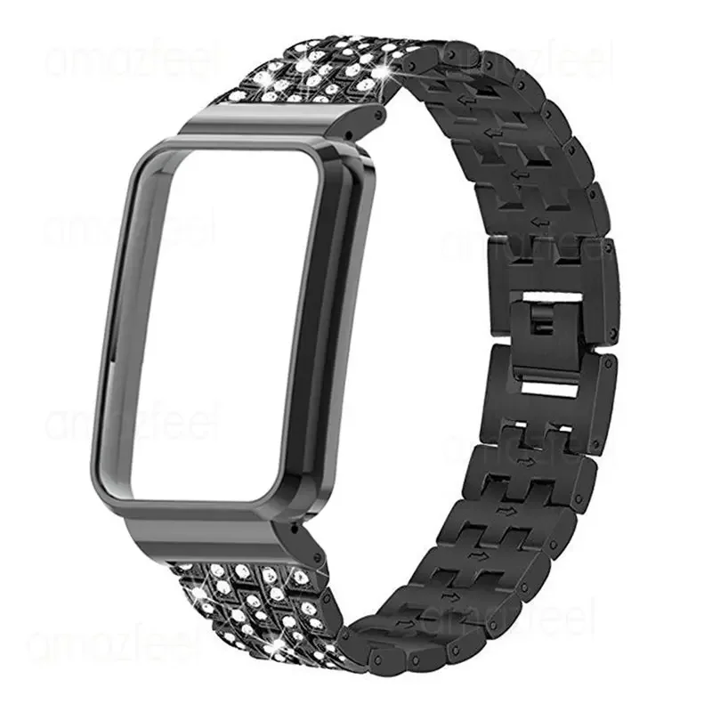 Bracelet For Xiaomi Mi Band 7 Pro Strap Case Protector Diamond Metal Watch Band For Mi Band 7 Pro Protective Cover Bumper Frame