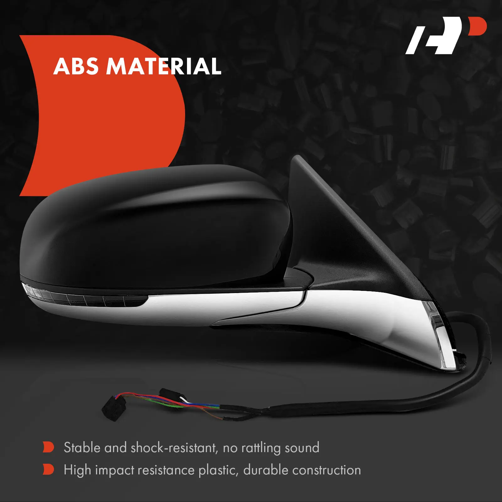 A-Premium Passenger Side Power Door Mirror for Jeep Compass 2017-2022 Manual Folding Turn Signal Light Heated Black