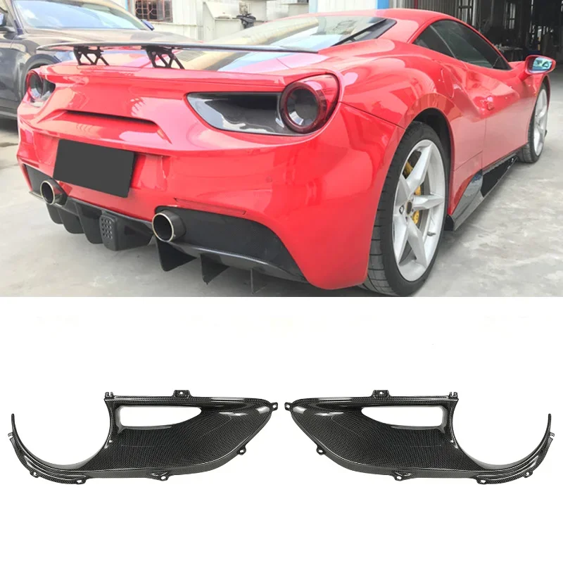 1 Unit Carbon Fiber Automotive Car Rear Automotive Tail Light Housing Cover for Fer 488 Gtb Spider Pista