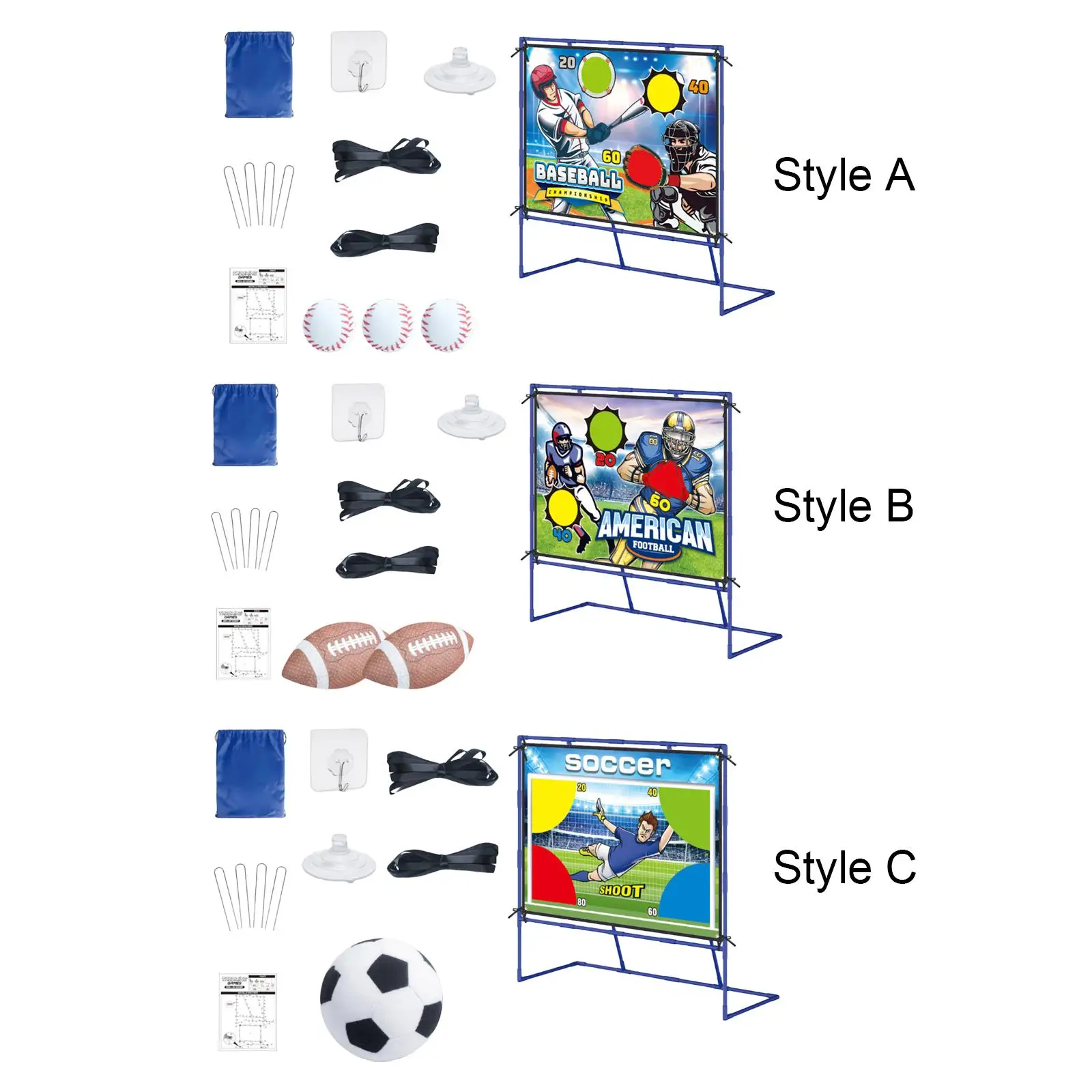 Football Toss Game Set Sports Toys with Storage Pouch Portable Accessories with