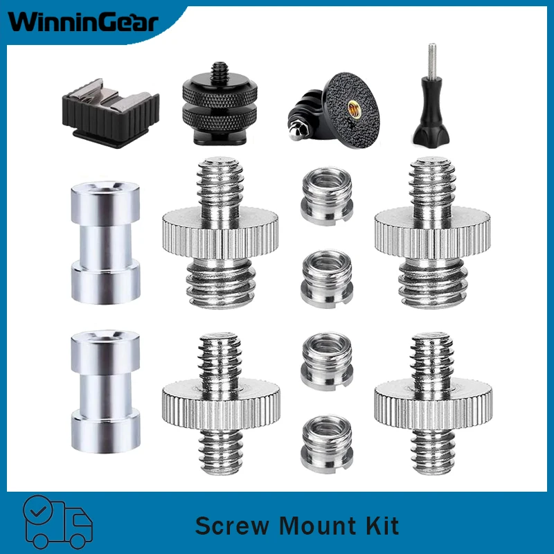 10/14pcs Camera Screw Adapter Set 1/4