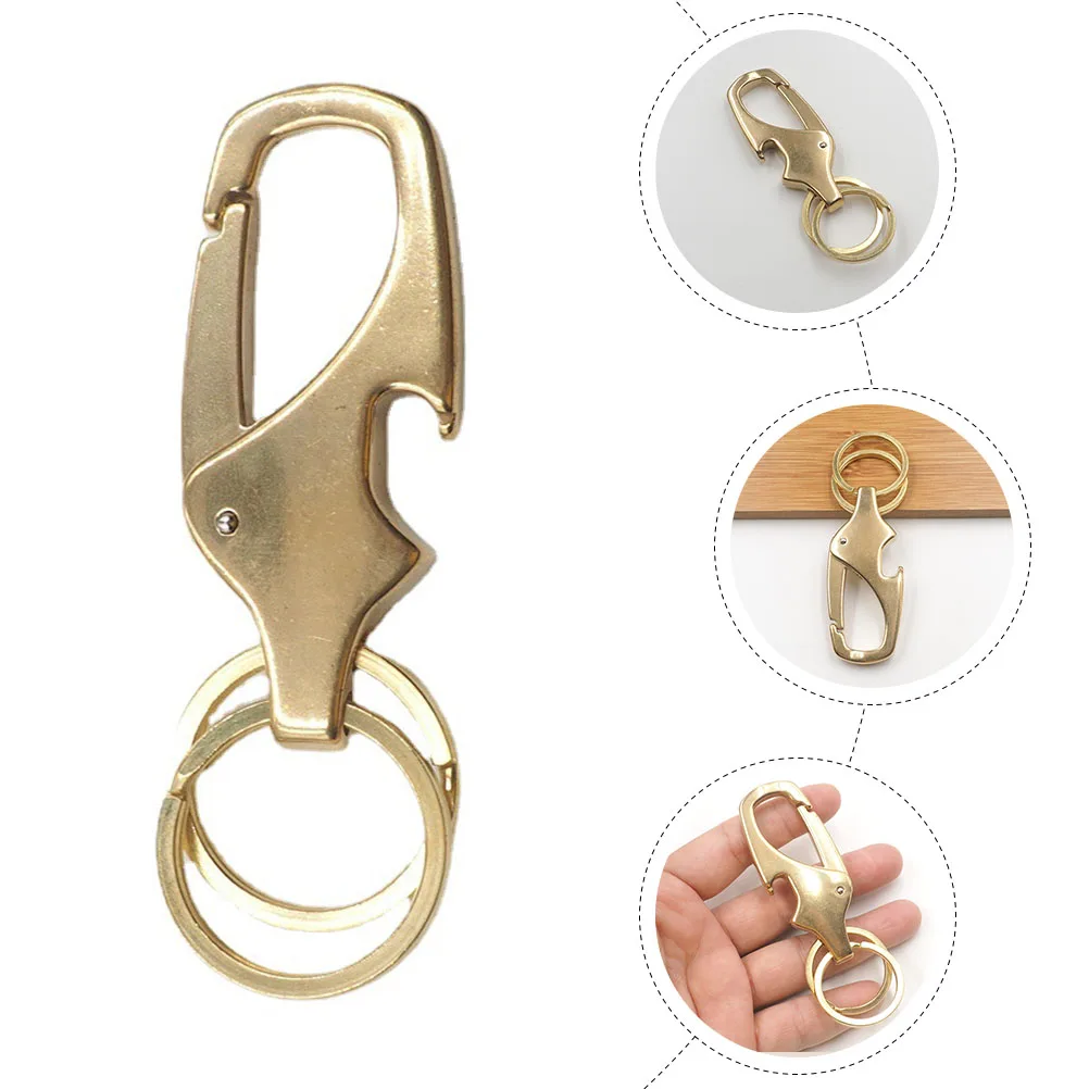 

Copper Bottle Opener Keychain Multipurpose Creative Wine Outdoor Gadgets Portable Practical Easy to Use