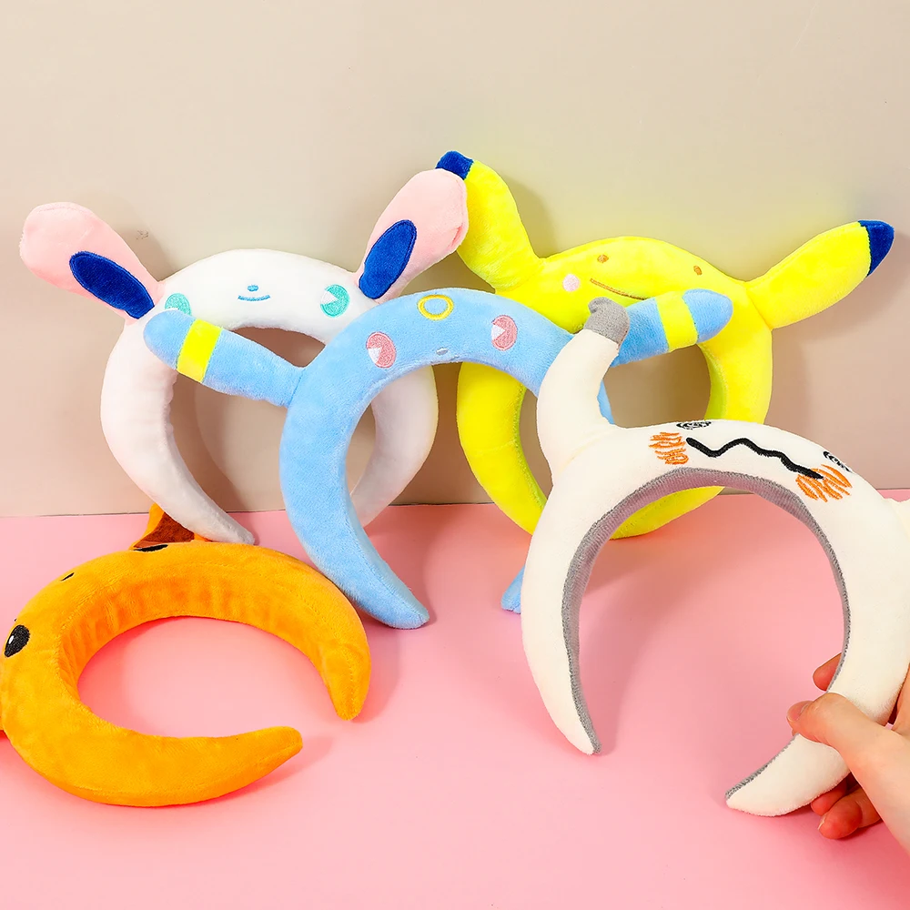 

1PC/5PCS Pokémon cute cartoon character hair hoop, suitable for daily dressing and bathing hair styling