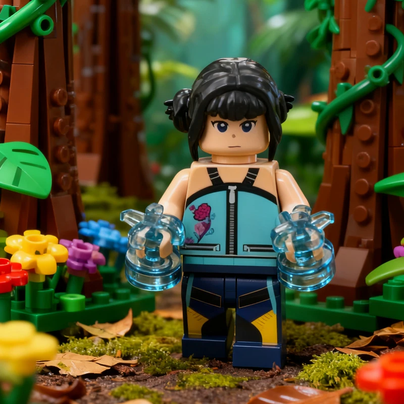 

Demon Hunters KPop Theme Building Blocks Rumi Assembly Doll Educational Construction Toy for Kids