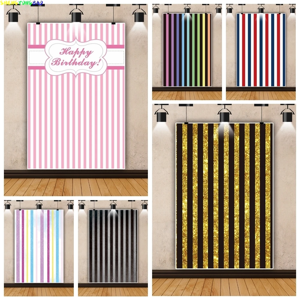 Colorful Stripes Photography Backdrop Flash Rainbow Baby Bridal Shower Birthday Wedding Party Decoration Background Photo Studio