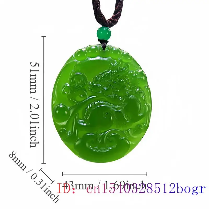 Green Real Jade Dragon Pendant Necklace Designer Carved Jewelry Natural Jasper Luxury Accessories Gemstone Chinese Amulet