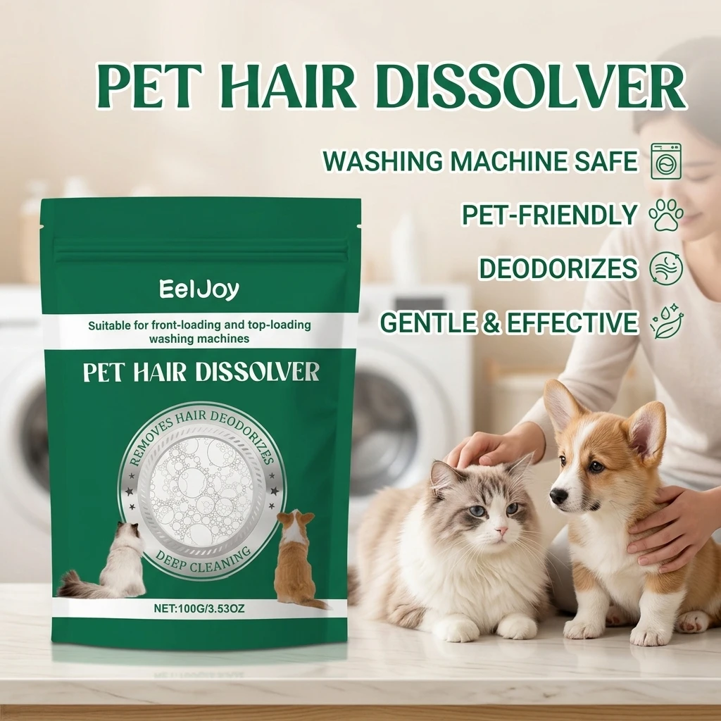 Pet Hair Dissolver Laundry Powder Remove Hair Eliminating Odors Long-Lasting Fragrance Multi-functional Household Fabric Cleaner