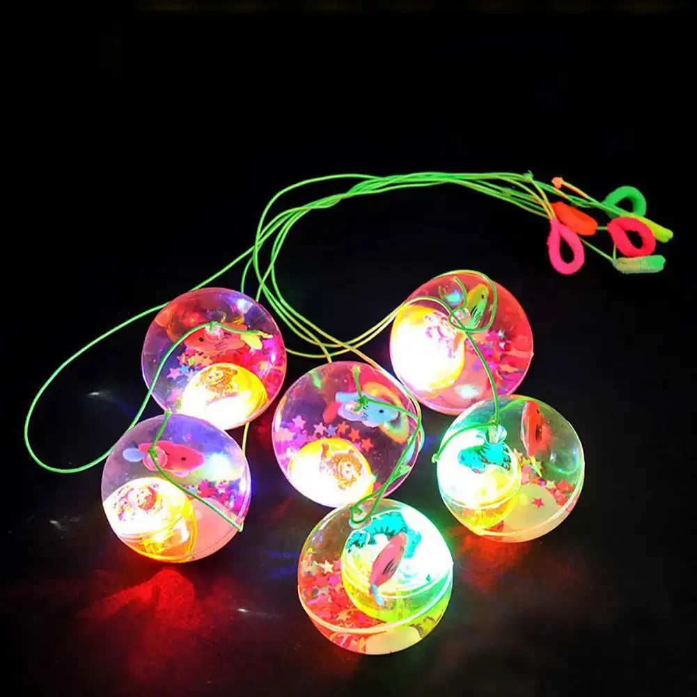 Kleurrijke Flash Springbal Kinderen Lichtgevend Speelgoed Gloeiend Springbal Kids Led Glitter Elastische Bal Buiten Plezier Lato Speelgoed