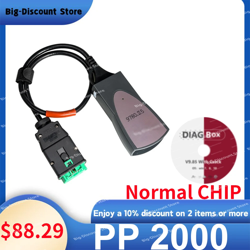 

PP2000 chip Diagbox Automotive diagnostic tool complete OBD2 scan original version 9.85 installed no VM adaptation Peo-Geot read