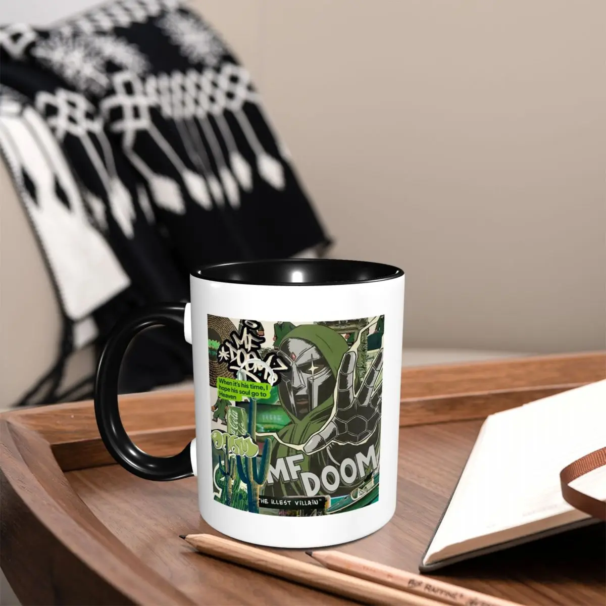 American Rapper MF Doom Mad Villain Music Artist Mug Funny Ceramic Coffee Cups Tea Mugs Milk Cup Drinkware Gifts for Friends
