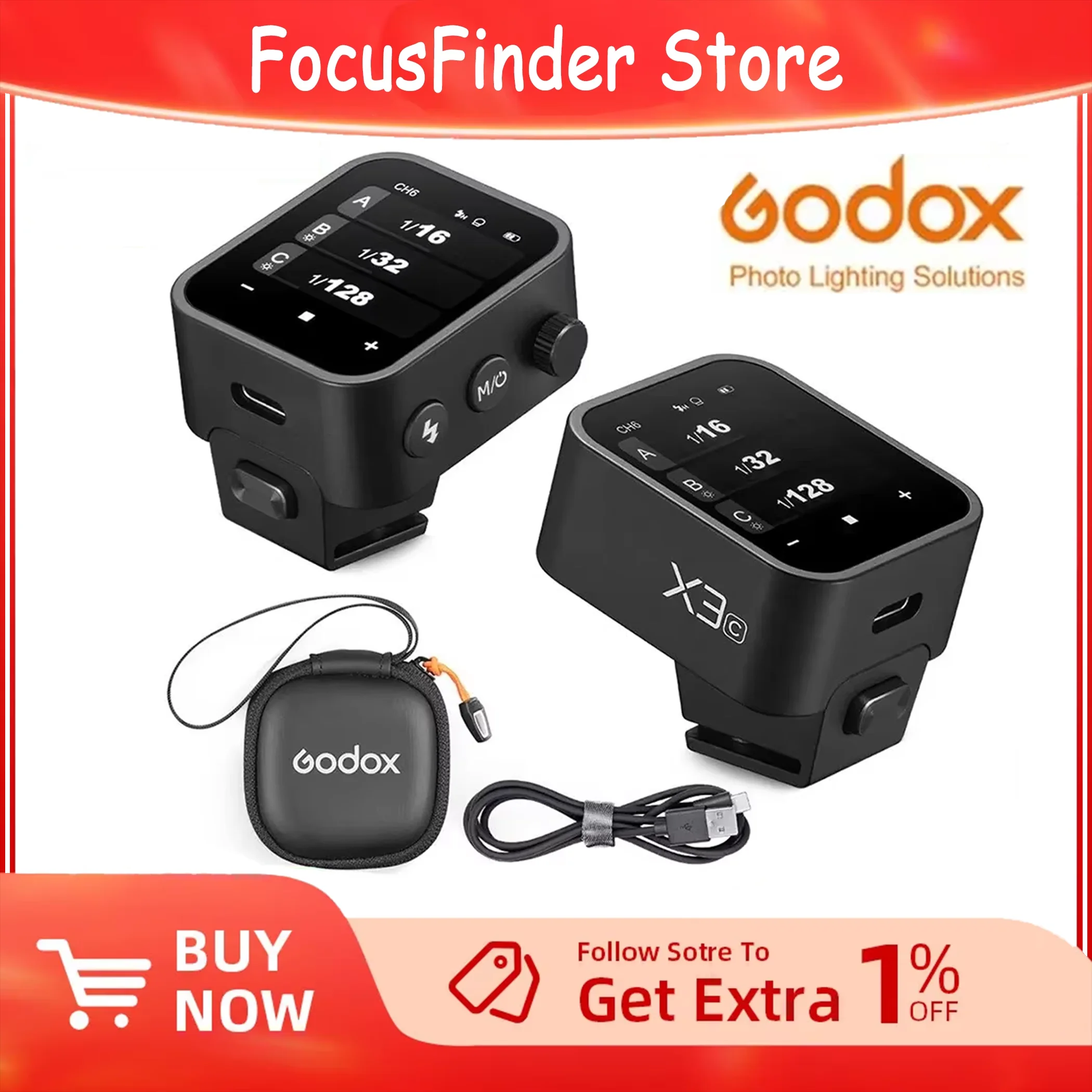 

Godox X3 Flash Trigger TTL HSS 2.4G Wireless OLED Touch Screen Transmitter Quick Charge for Canon Sony Nikon Fujifilm