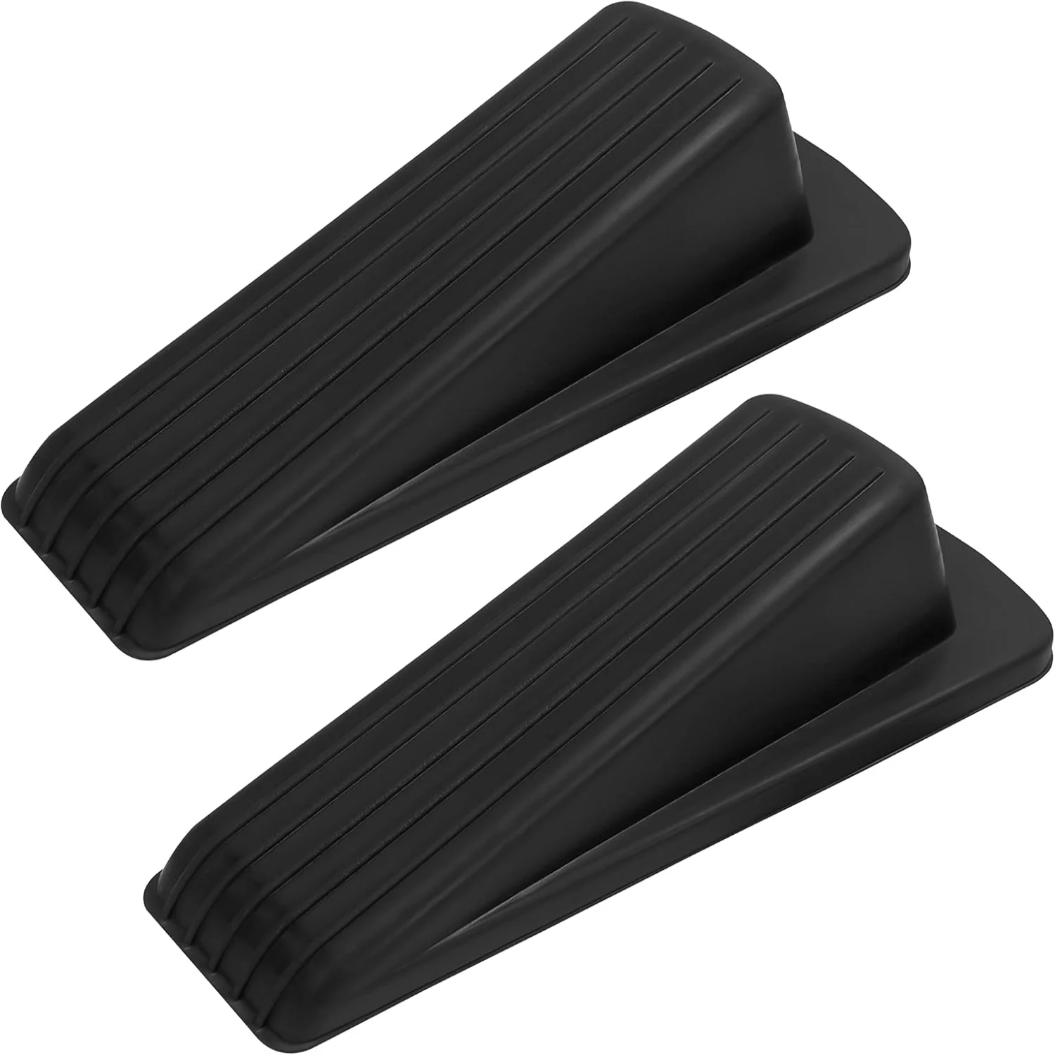 S&T  Heavy Duty Rubber  for Residential and Commercial Use, Black, 4.8 in. x 2.2 in. x 1. in, 2 Pack