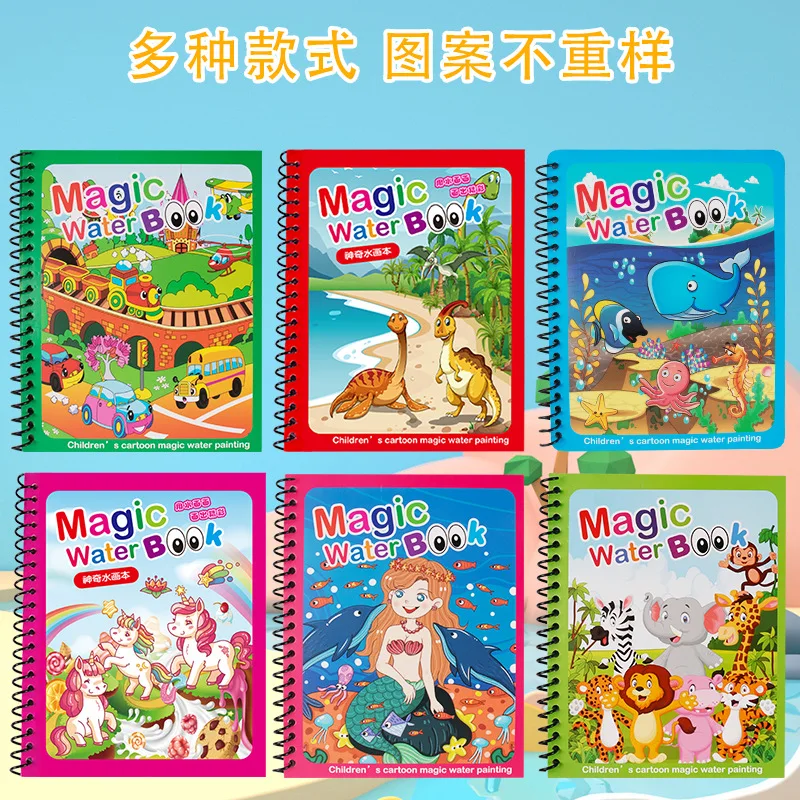 Magiczna książka do rysowania wodą dla dzieci wielokrotnego użytku kolorowanie malowanie Montessori zabawka sensoryczna wczesna edukacja chłopcy dziewczęta prezent urodzinowy