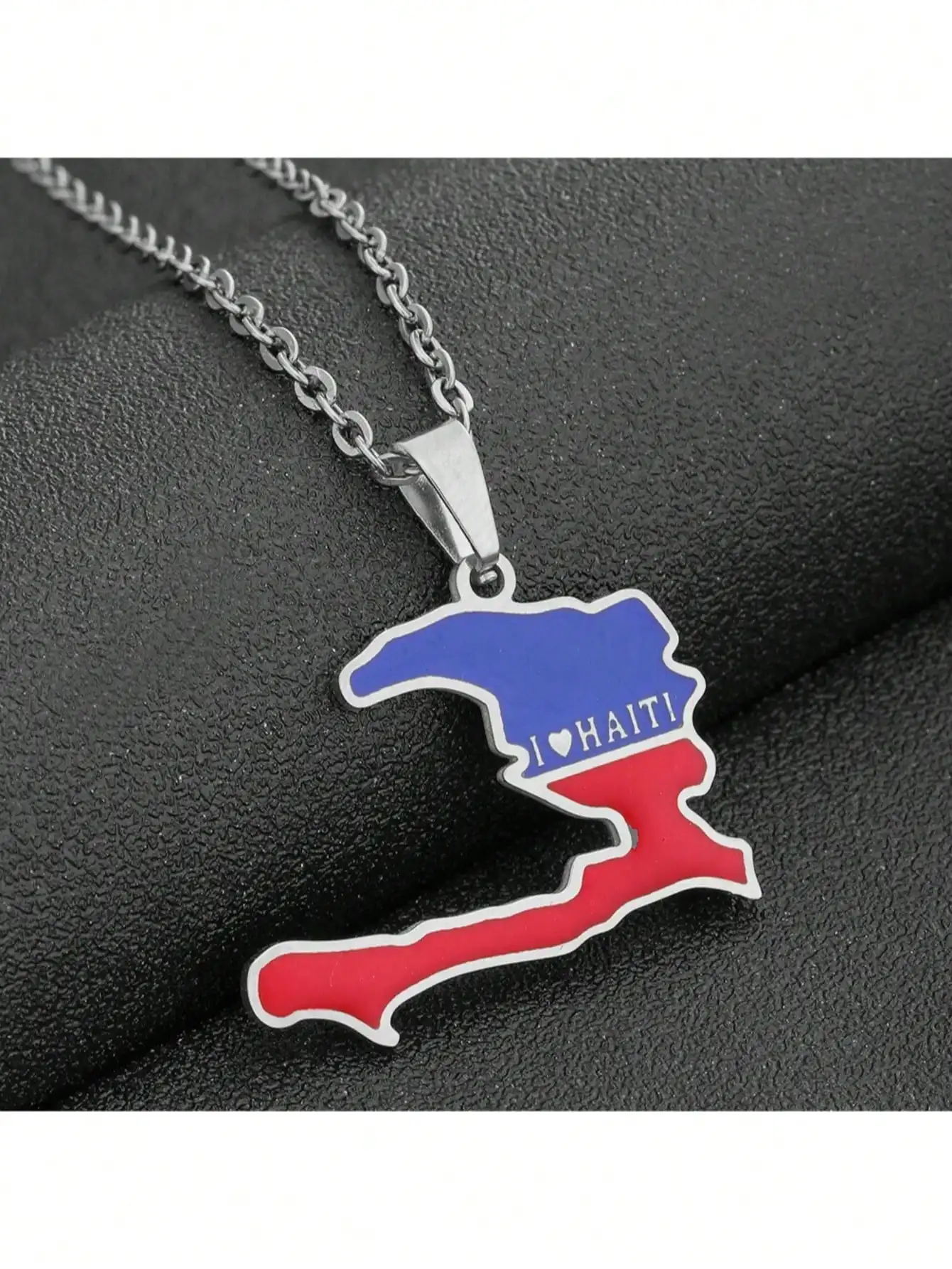 

Кулон-карта Гаити из нержавеющей стали, украшение с флагом Гаити, унисекс, модный подарок