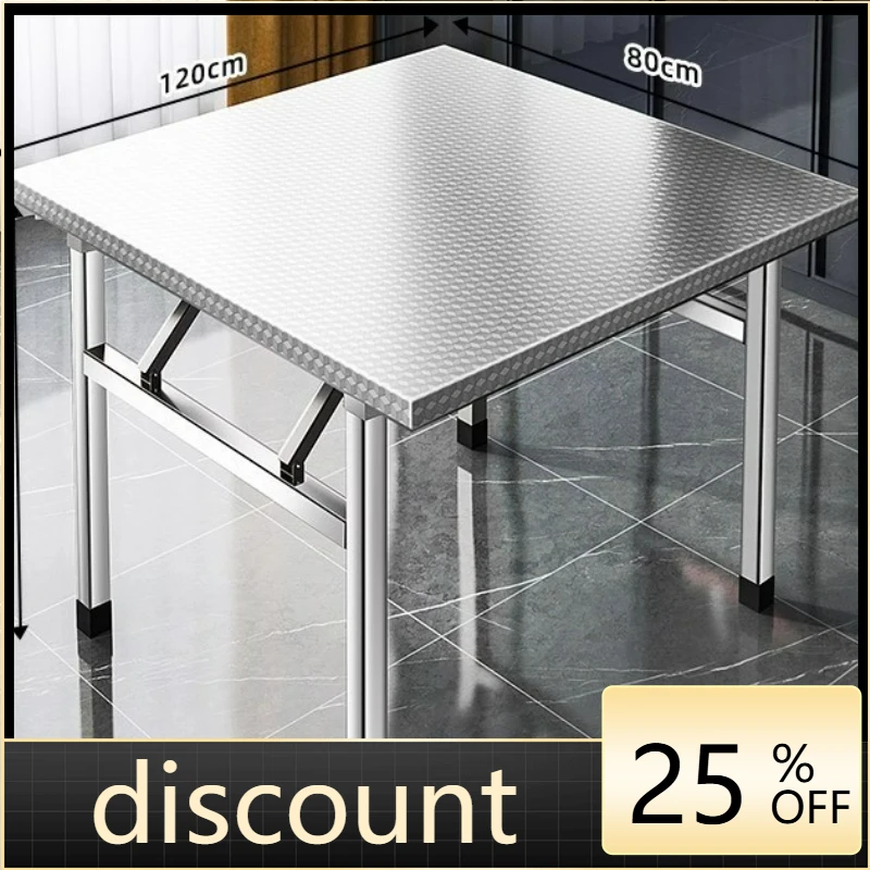 

LTT stainless steel folding table commercial dining table household dining table