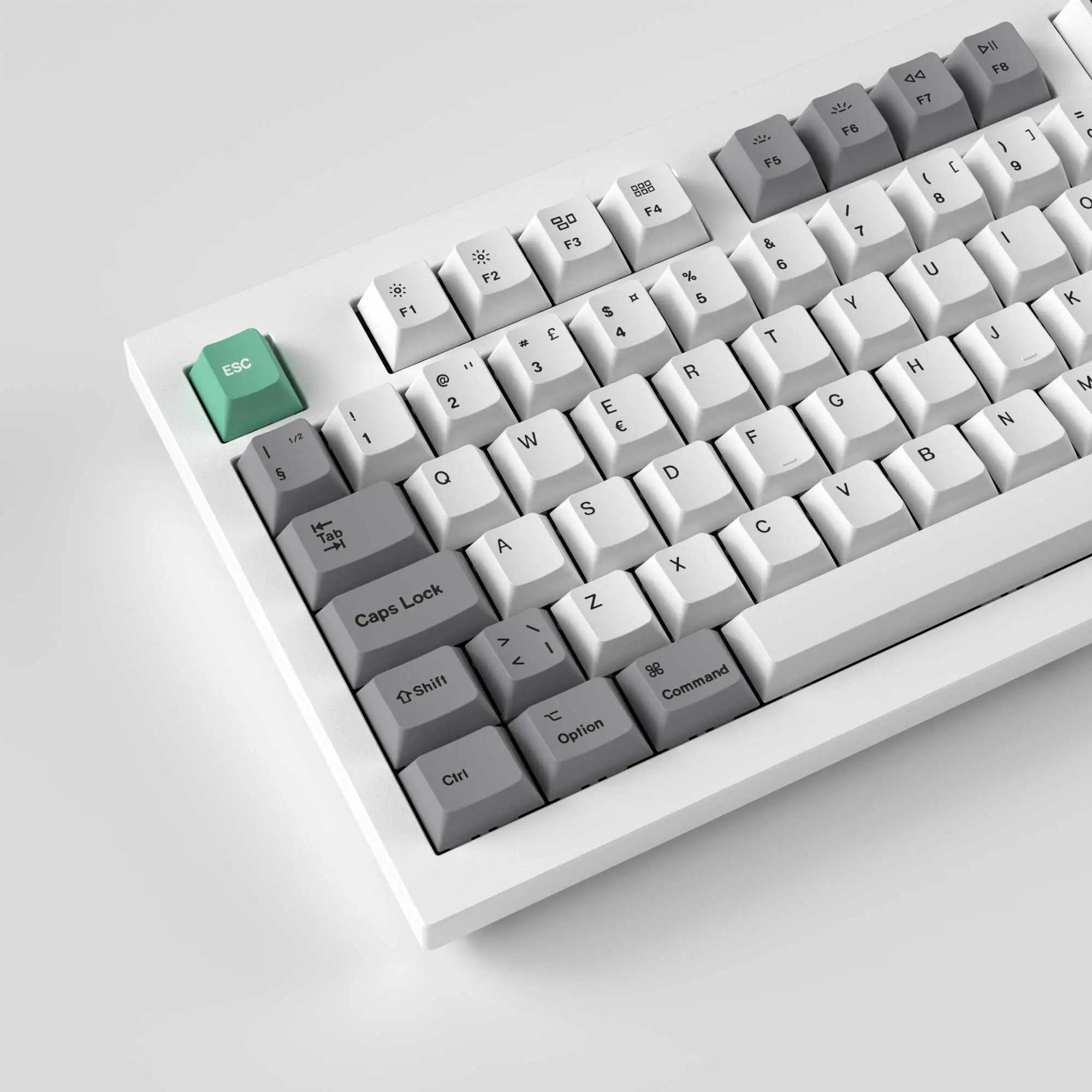 Imagem -03 - Conjunto Completo de Keycap para Teclado Mecânico Iso Cereja Perfil Corante-sub Cinza Branco Hortelã Personalizado