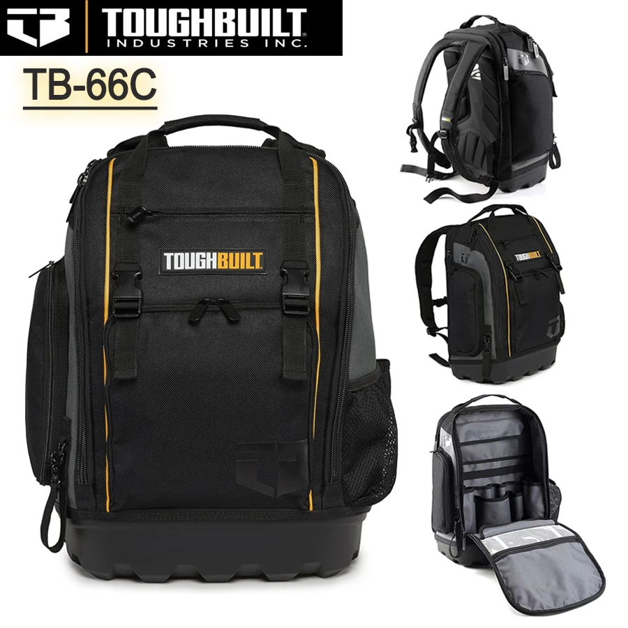 ToughBuilt TB-66C Tool Bag and Backpack Rugged Off-Road Base, for Heavy-Duty Jobsite Back Pack for Electricians, Construction