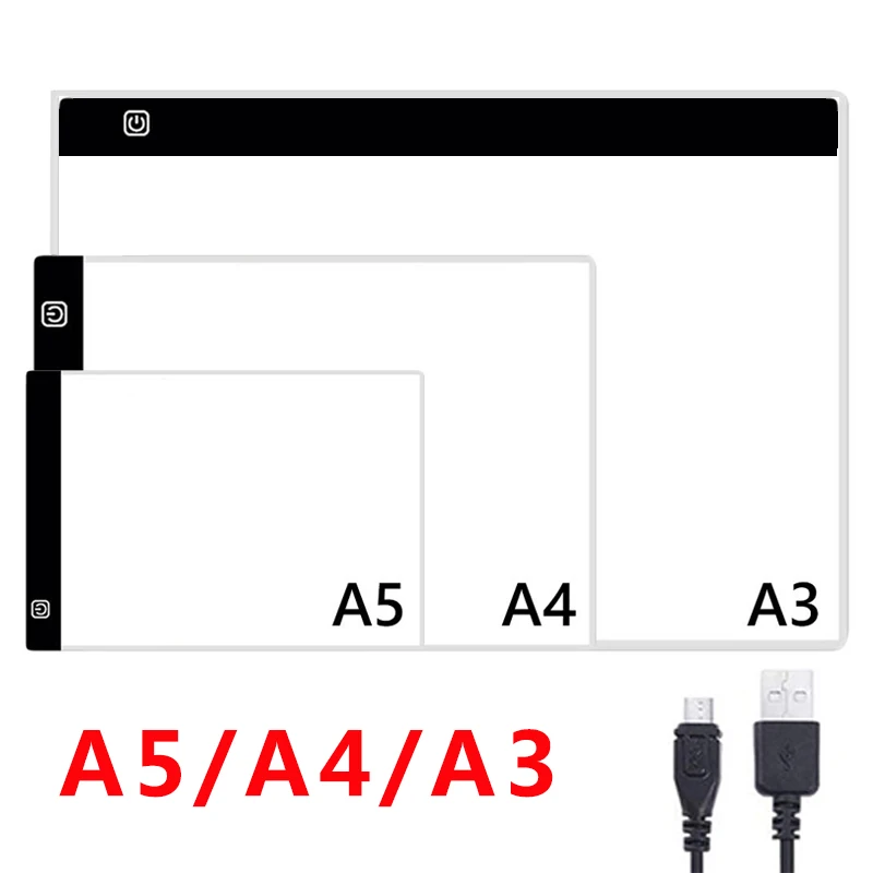 

A5/A4/A3 Size Three Level Dimmable Led Light Pad,Tablet Eye Protection Easier for Diamond Painting Tools Accessories Storage box