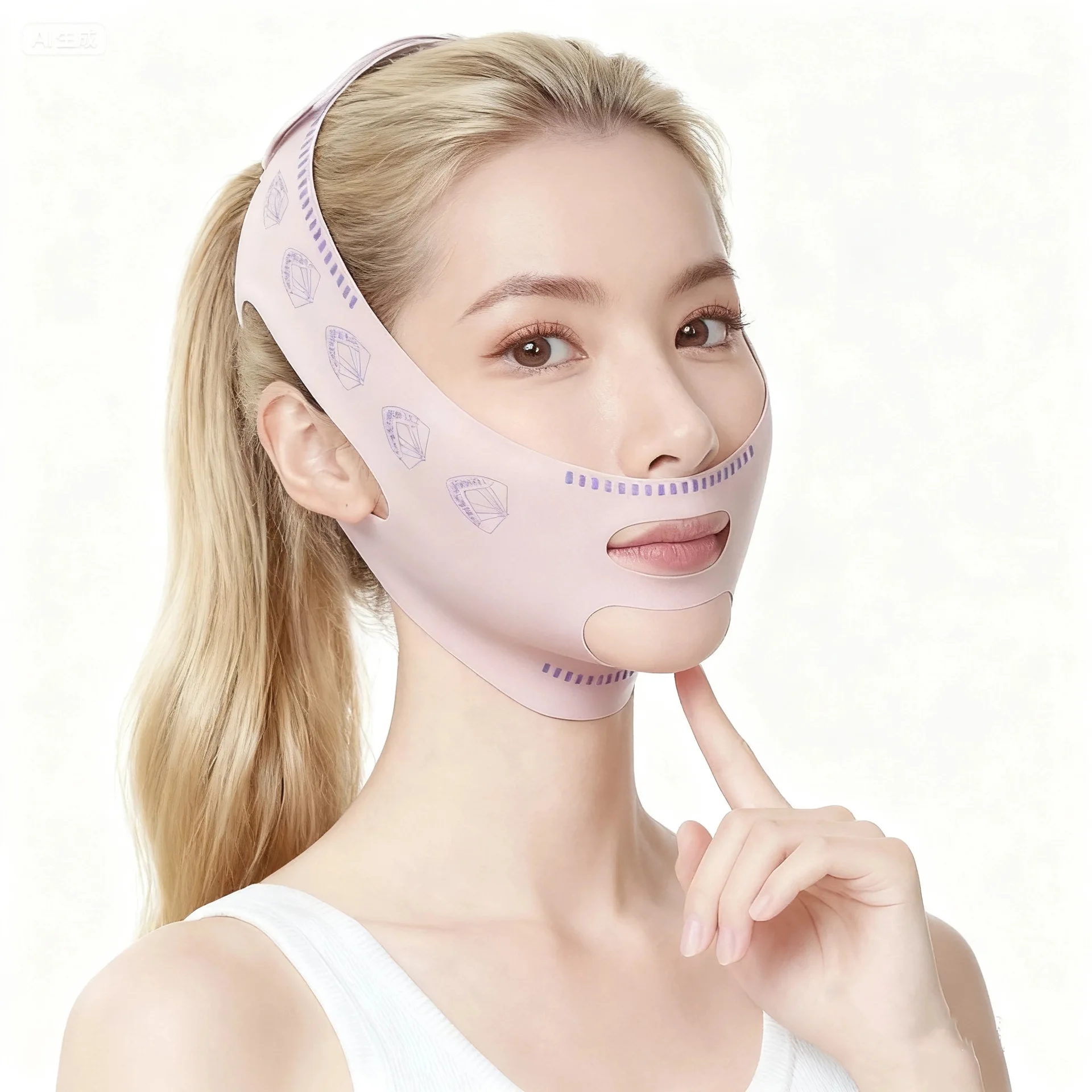 1 قطعة الخامس الوجه تنفس الفرقة الخد رفع الوجه رقيقة قناع تقليل الذقن المزدوجة الخامس خط تشكيل ضمادة المضادة للتجاعيد الوجه ضمادة #1