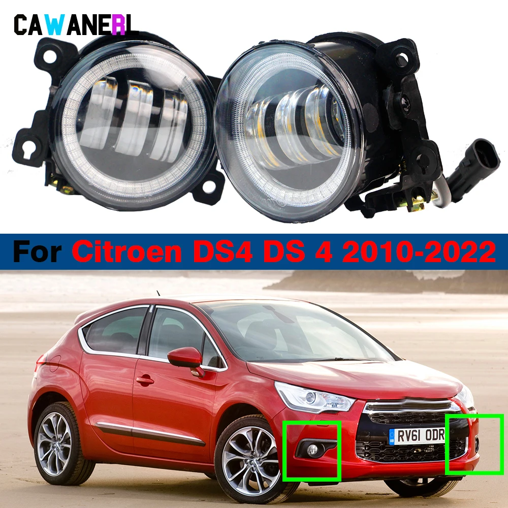 2 Pcs Car H11 LED Fog Light Angel Eye DRL Daylight For Citroen DS4 DS 4 2010 2011 2012 2013 2014 2015 2016 2017 2018 2019 2020