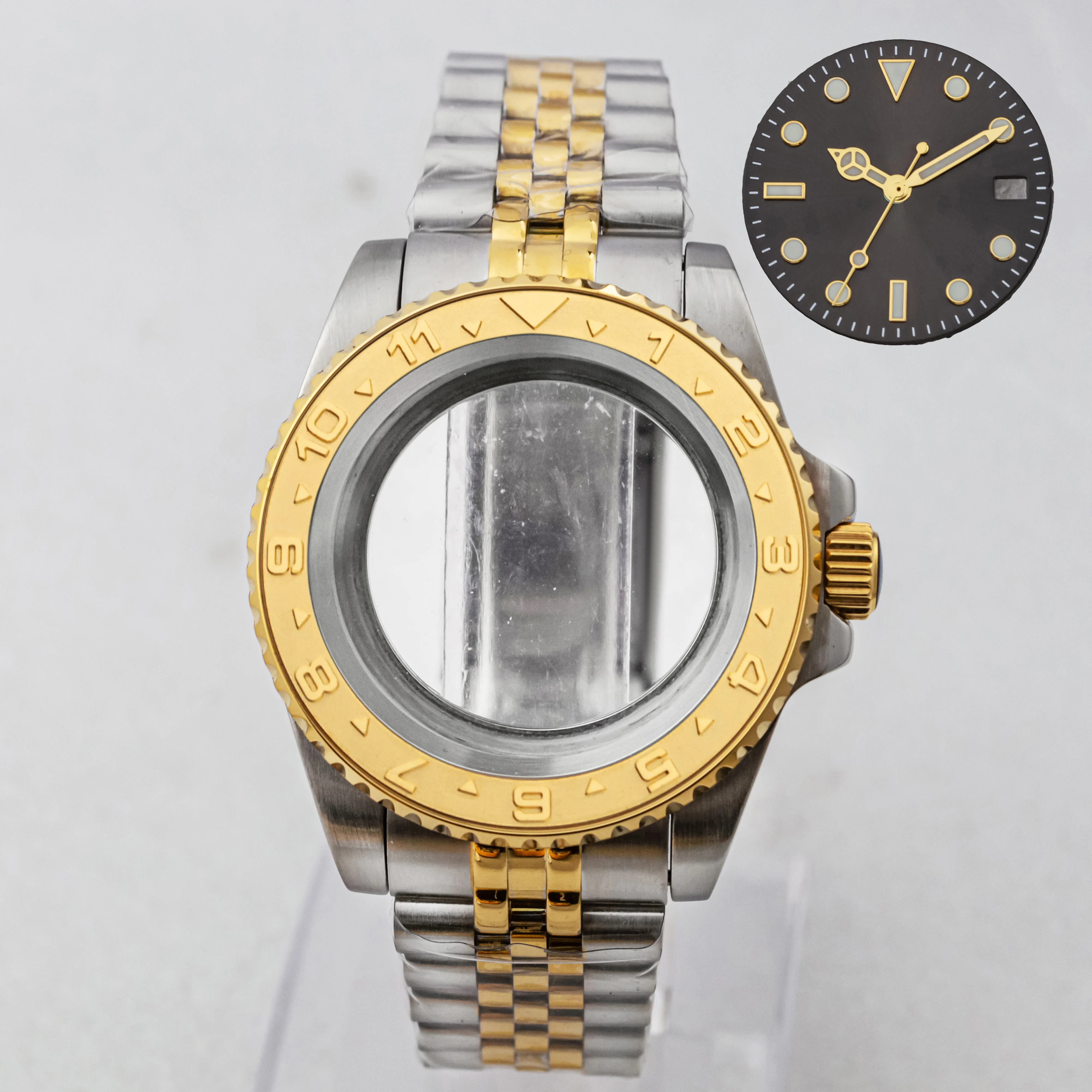 SUB GMT Case NH35 Watch 10ATM Waterproof Sapphire Glass Strap Dial Pointers Suitable for NH34 NH35 NH36 Automatic Movement