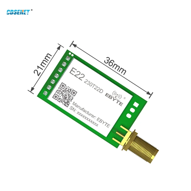 LoRa Wireless Module CDSENT E22-230T22D 22dBm Low Power Consumption Long Distance 5km 220-236MHz SMA-K DIP LoRa Module