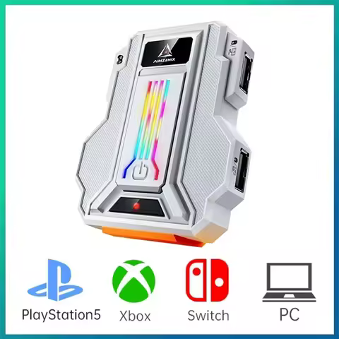 AIMZENIX STRIKER PRO AX300 K&amp;M Game Adapter for PS4, PS3, ONE,X360, XSS, XSX, N-Switch, Supports 3.5mm Headphones, App