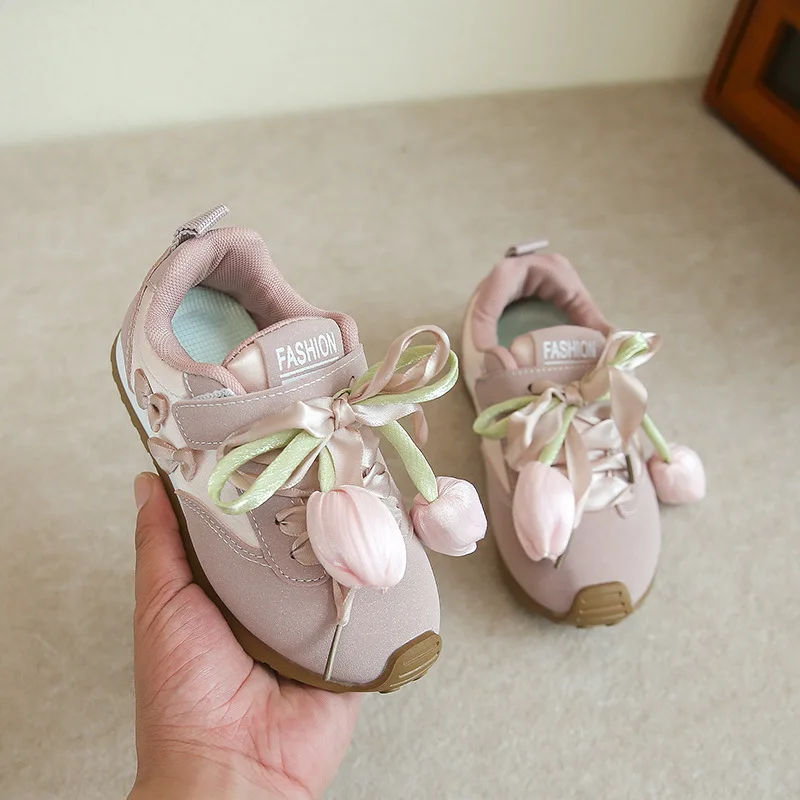Girls' Shoes Spring and Autumn 2026 New Fashion Sports Shoes Middle and Large Children's Casual Shoes Suitable for ages 4-12