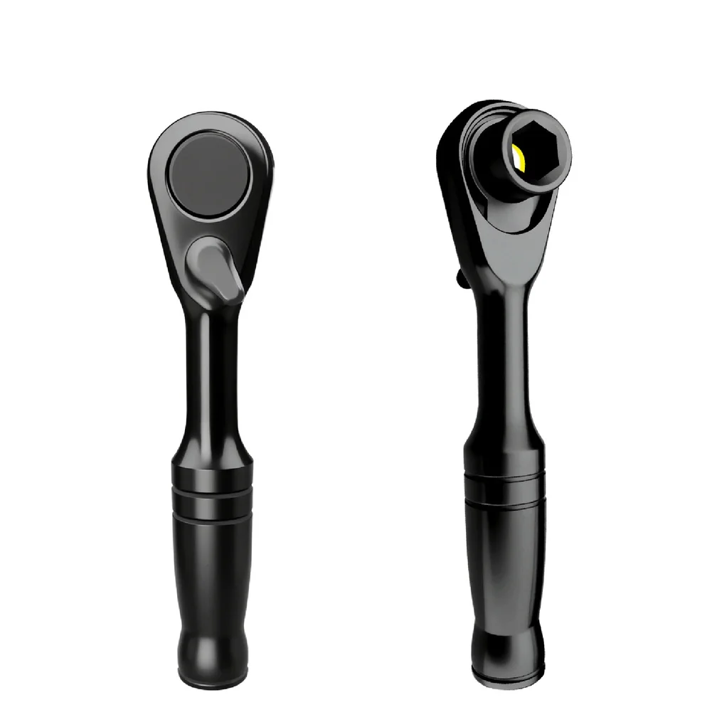1/4 Inch Ratchet Wrench with 72 Tooth Fine Pitch Gear Dual Direction Lever and Ergonomic Hex Handle for Confined Areas