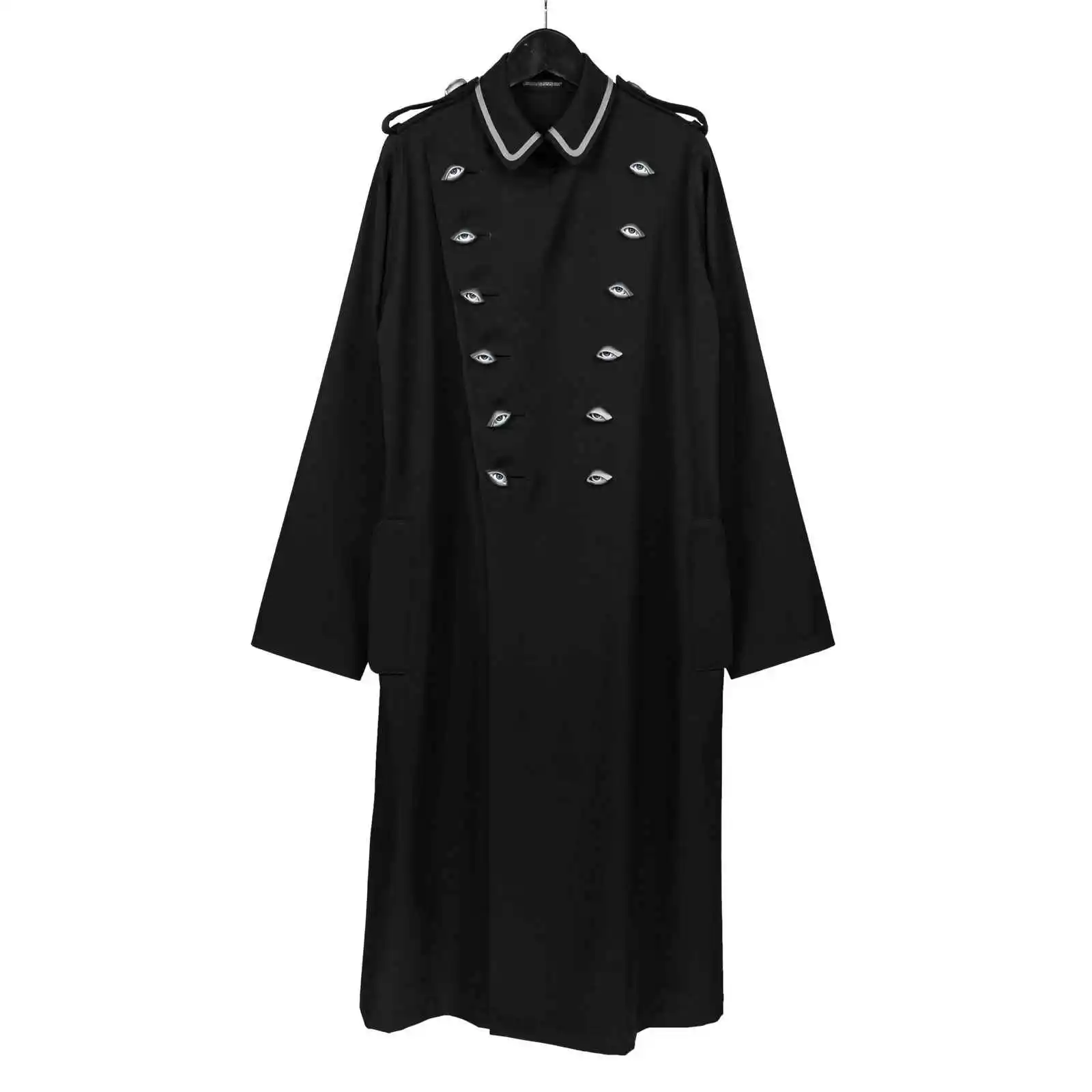 

TOP-YAMAMOTO's original Japanese design, dark, niche, eye-button-down, loose wool coat, niche coat