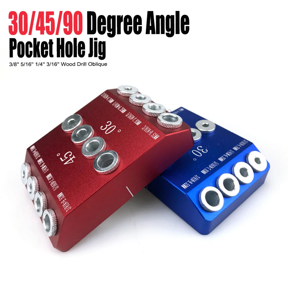 30/45/90 Degree Angle Pocket Hole Jig Guide Oblique Vertical Drilling Guide Locator DIY Woodworking Tool