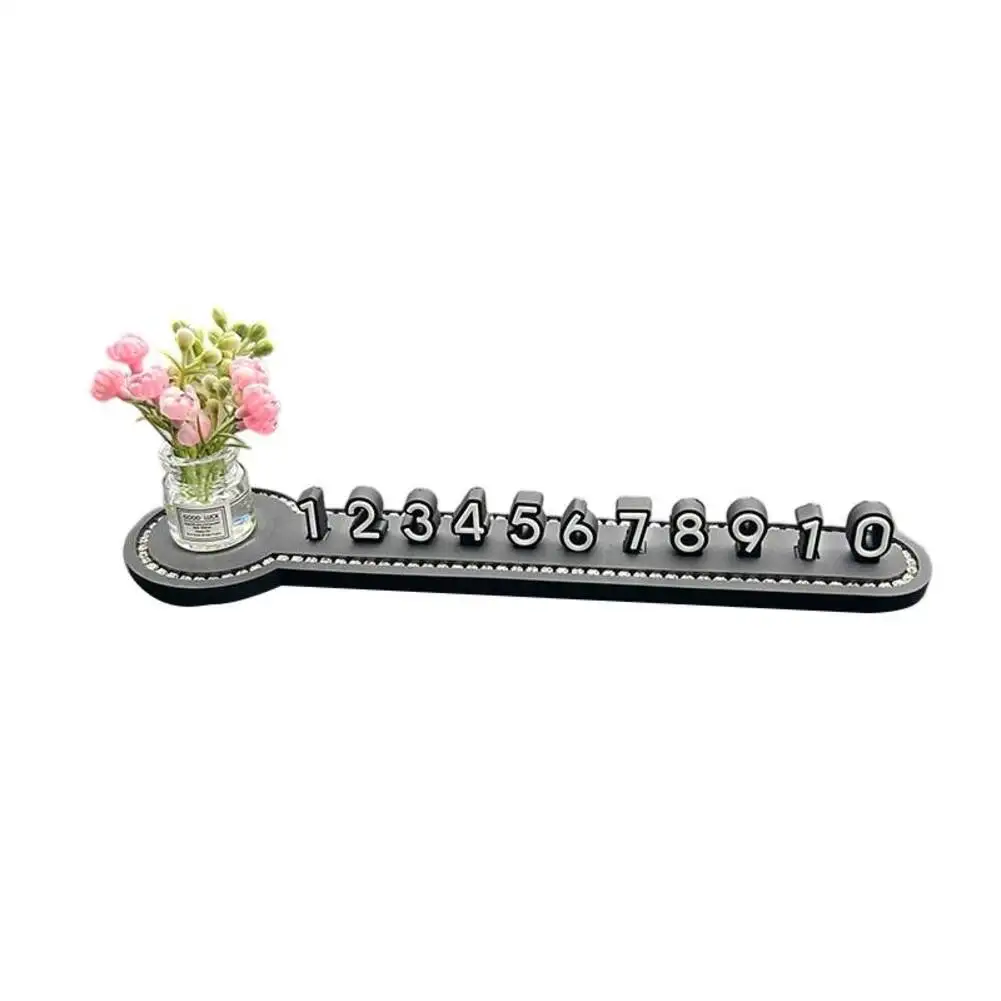 Multifunctional Sign Parking Card Deformation Resistant Flower Design Heat Resistant Silicone Material Yellow Jasmine