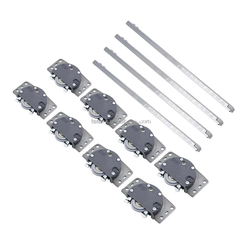 STLF  MFL01 Modern Iron Sliding Door Roller Double Track Wardrobe Hardware with Damper for Bedroom Closet Cabinet