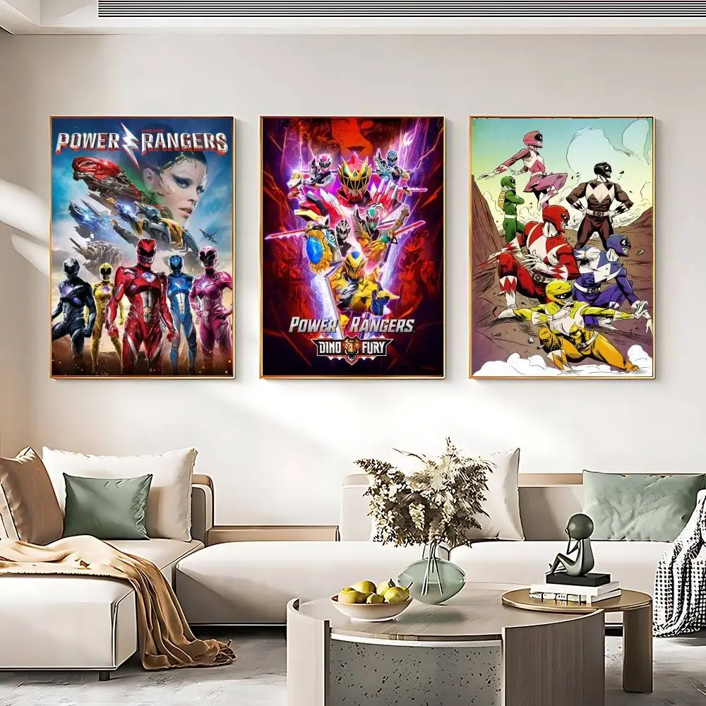 Movie P-Power R-Rangers Poster Sticky Posters Waterproof Paper Sticker Coffee House Bar Home Decor