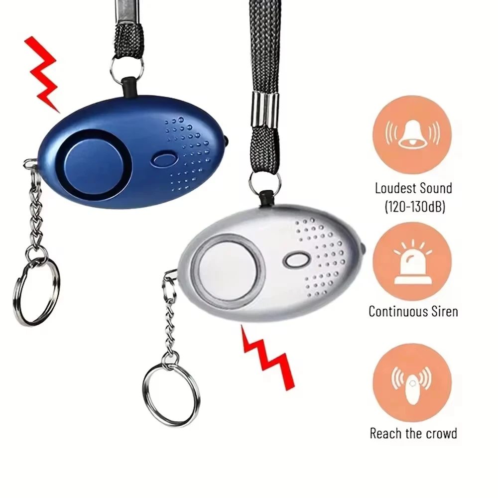 

1PC 130DB Personal Security Alarm Emergency 130DB Security Alarm Keychain Personal Safety Devices With LED Light Buckle Key