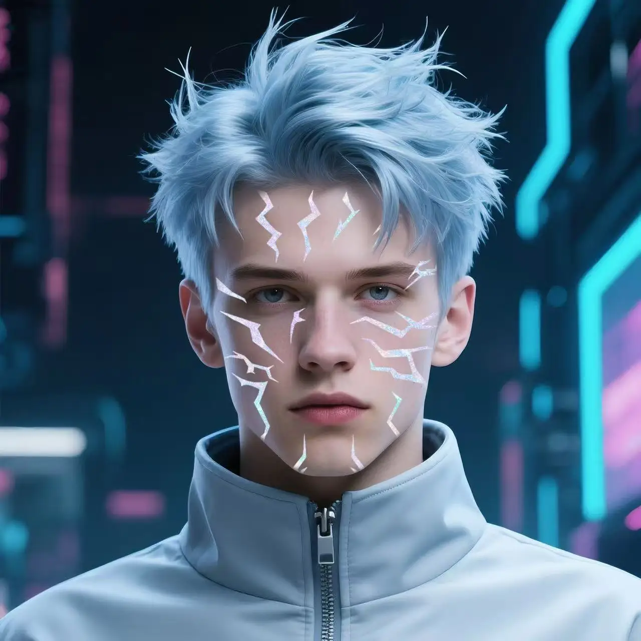 Laser Tattoo Stickers with Technological Feel Anime for Cosplay Halloween Party， and it looks as dazzling as K-pop Demon hunter