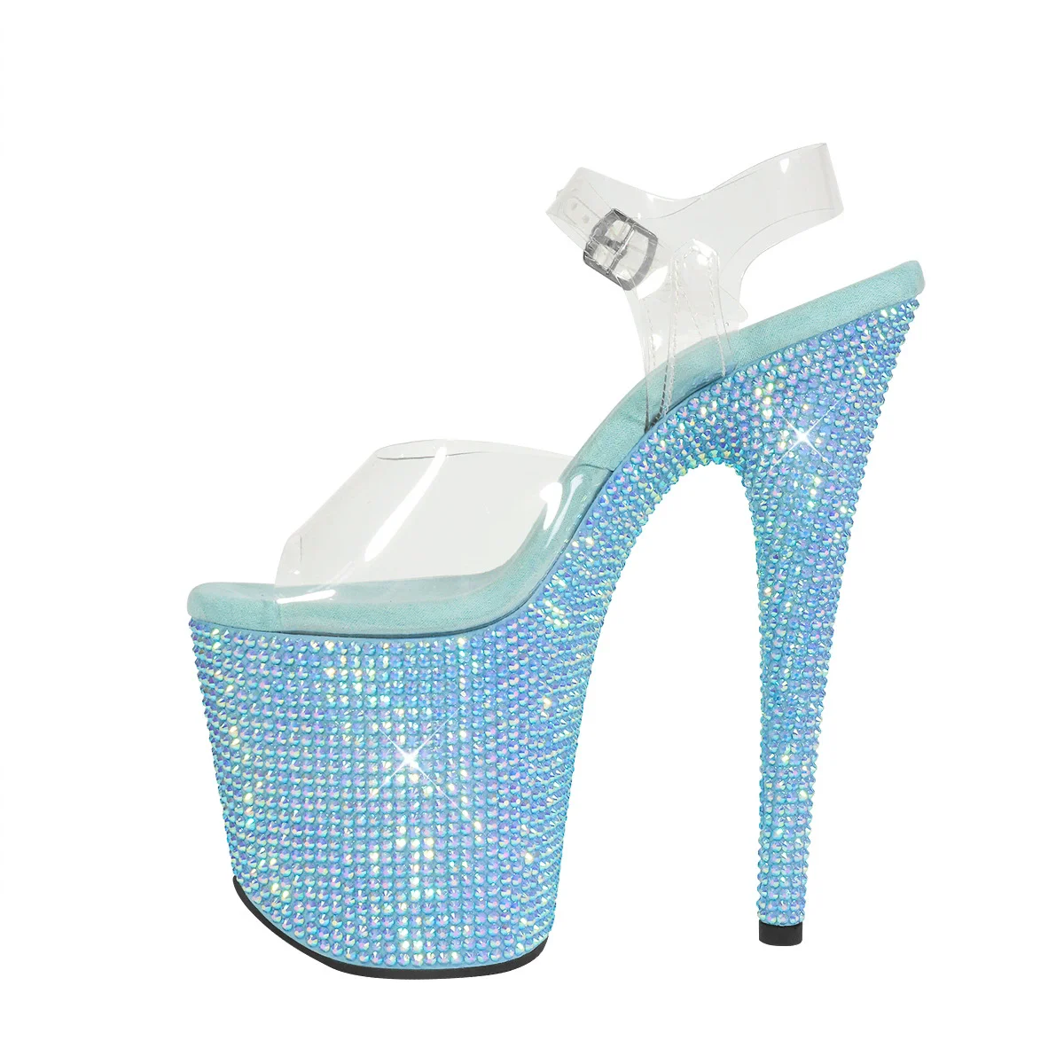20cm 8Inches Diamond Stripper Pole Dance Shoes Women Sexy Show Crystal High Heels Sandals Party Club Platform High-heeled Shoes view 3