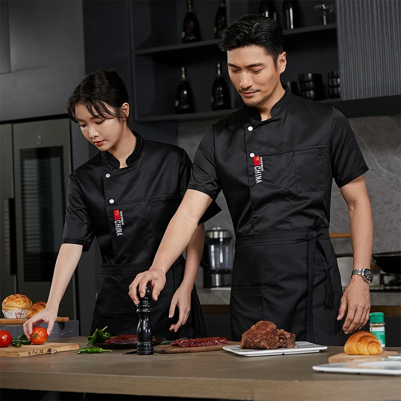 Men's Kitchen Uniforms Hotel Chef's Jacket Cook Coat Waiter Uniforms Restaurant Cook Clothing Bakery Cafe Waiter Workwear