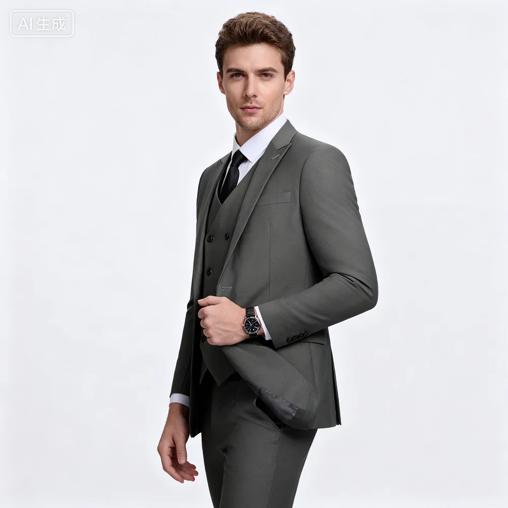 

Men's Elegant Pink Wedding Suit 3-Piece Casual Blazer Set with Notch Lapel Slim Fit Jacket Vest And Pants for Groomsmen