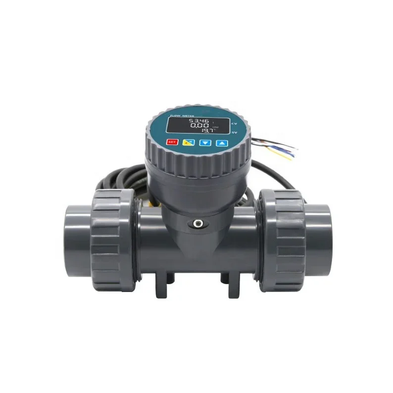 Digital display flow meter for acid and alkali resistant sewage pipe, flow sensor for irrigation large pipe diameter