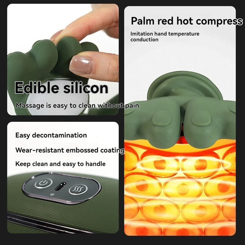 Masajeador biónico portátil para manos, hombros y cuello, masaje muscular Trapezius, terapia de calor y modos de amasado, diseño estilo chal