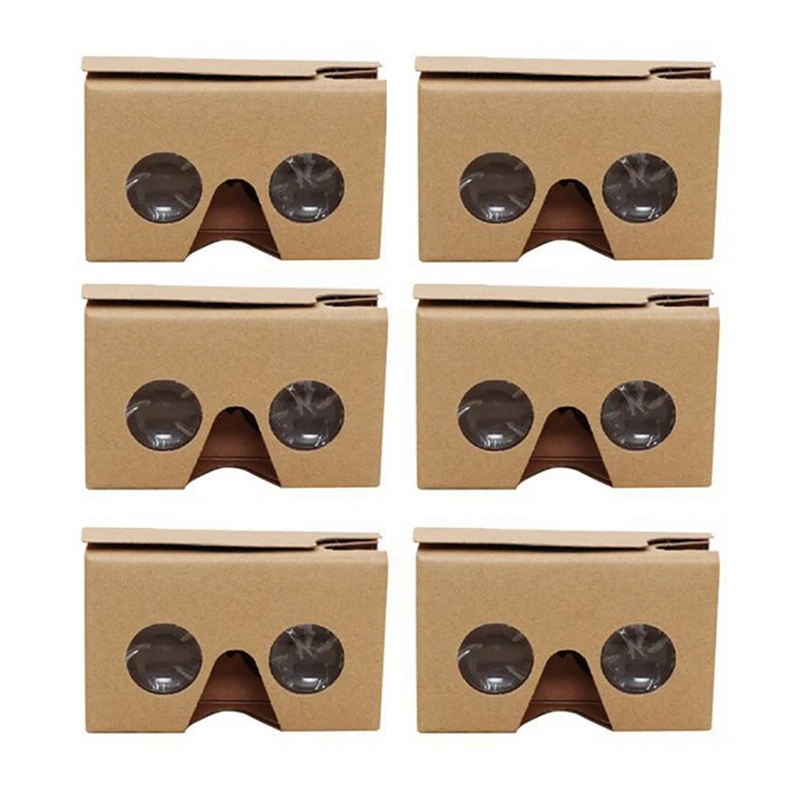 6PCS 3D Glasses for Cardboard V2 VR 4.5- 6Inch Smartphone+Headband