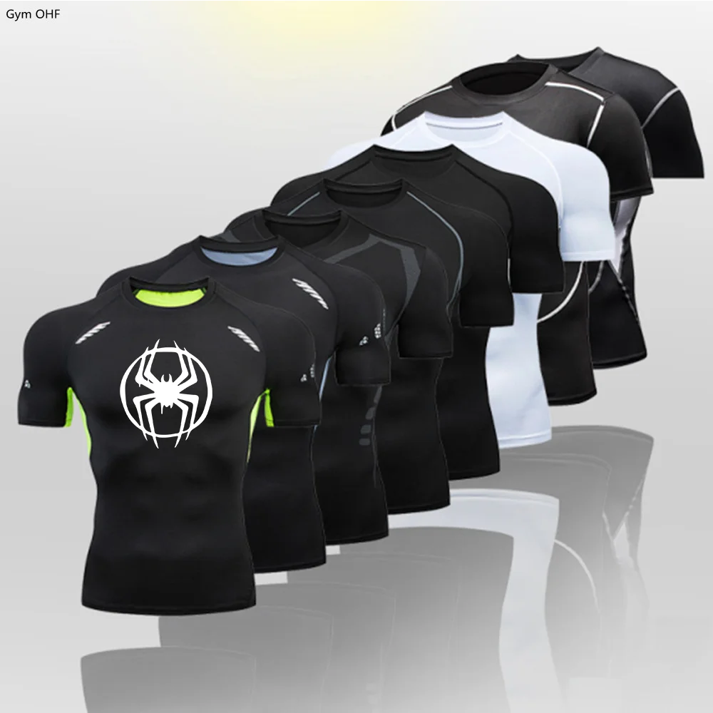 Compression Shirt Men Gym Running T Shirt Quick Dry Breathable Fitness Sport Shirts Sportswear Training Sports Tights Rashguard image 2