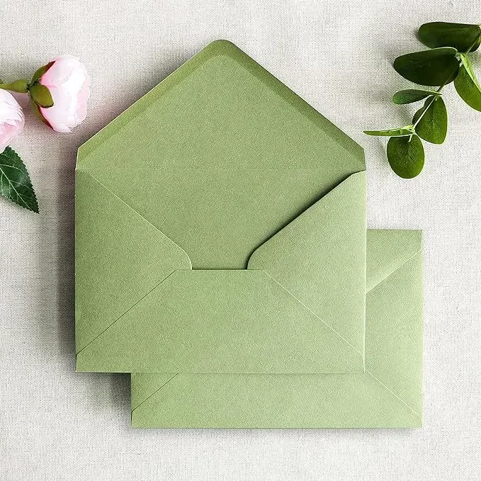 50pcs Envelope Western Style Green/Black Postcard 133x183mm  Envelopes for Wedding Invitations Business Stationery Gift Packing