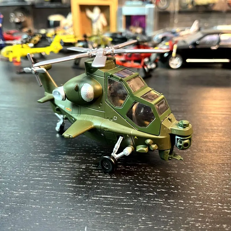 نموذج طائرة هليكوبتر مصنوعة من خليط معدني قابل للجمع - Q-Style Wz-10 Gunship مع حامل عرض