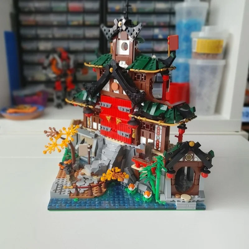 407 قطعة MOC Ninjia Dojo معبد مدينة التوسع نموذج اللبنات العمارة تجميع الإبداعية هدايا عيد الميلاد فكرة لعب الاطفال #5